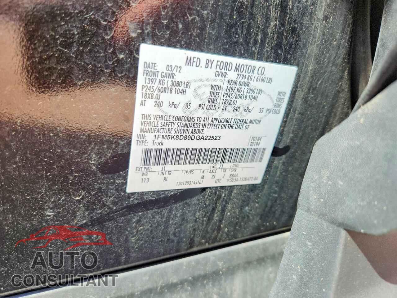 FORD EXPLORER 2013 - 1FM5K8D89DGA22523