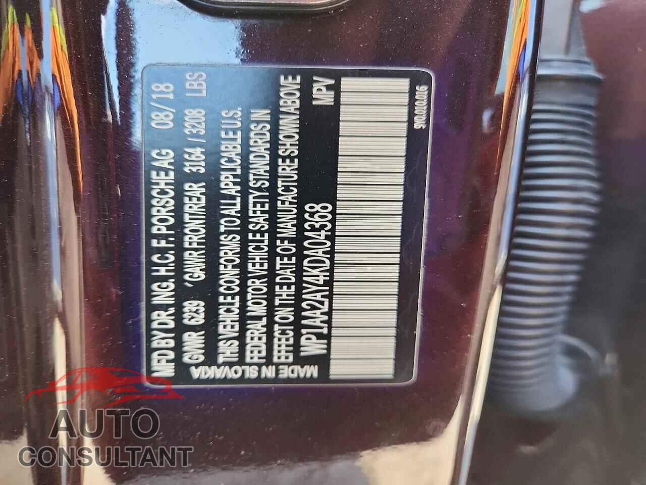 PORSCHE CAYENNE 2019 - WP1AA2AY4KDA04368