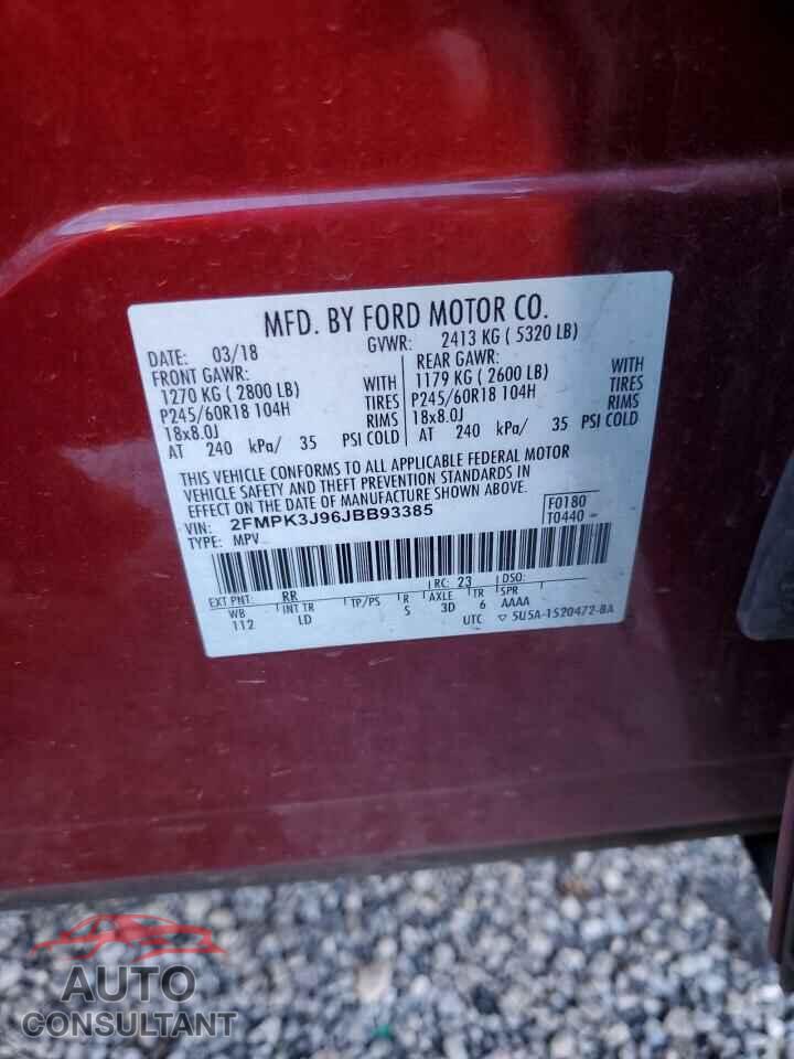 FORD EDGE 2018 - 2FMPK3J96JBB93385