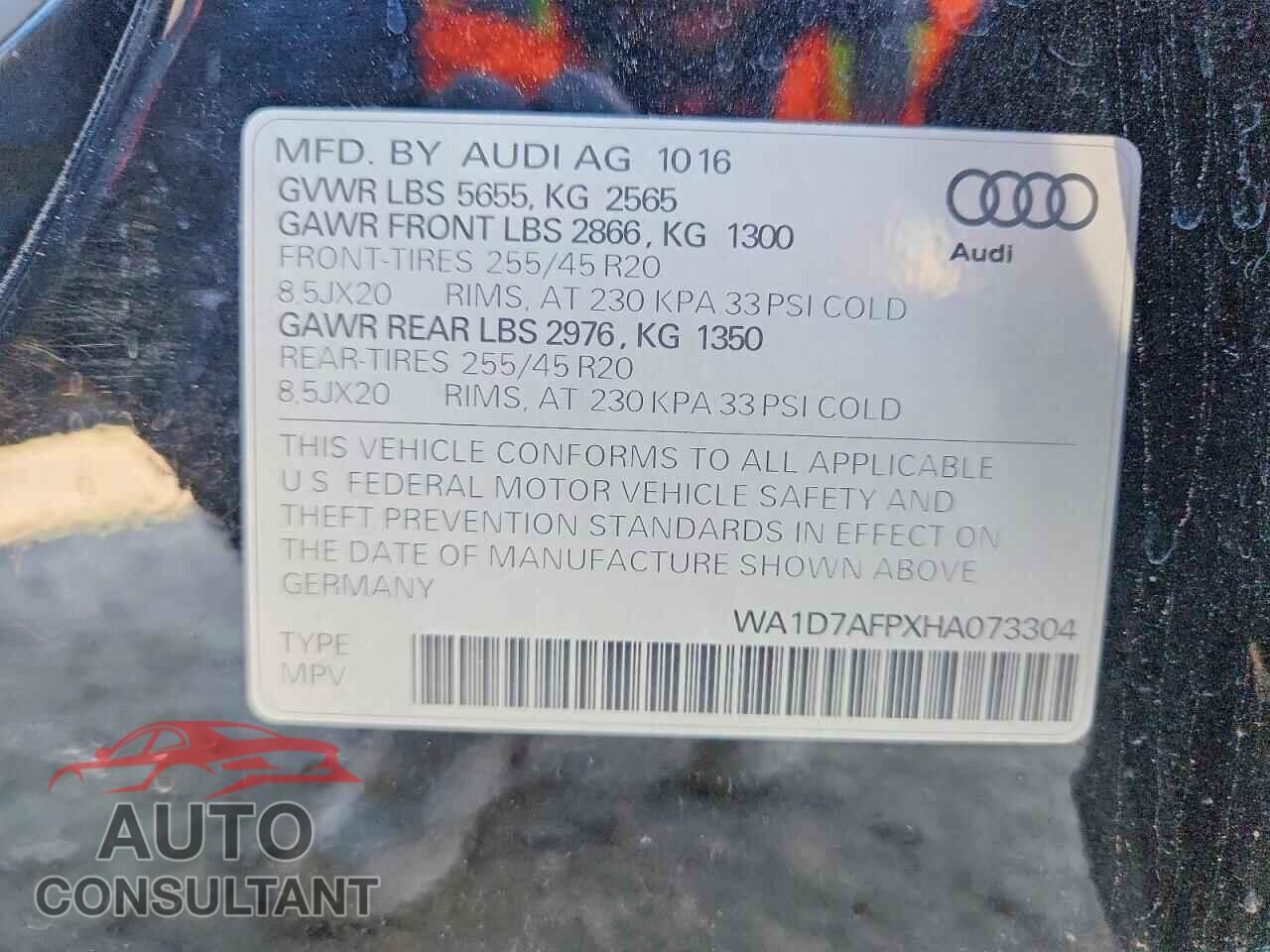 AUDI Q5 2017 - WA1D7AFPXHA073304