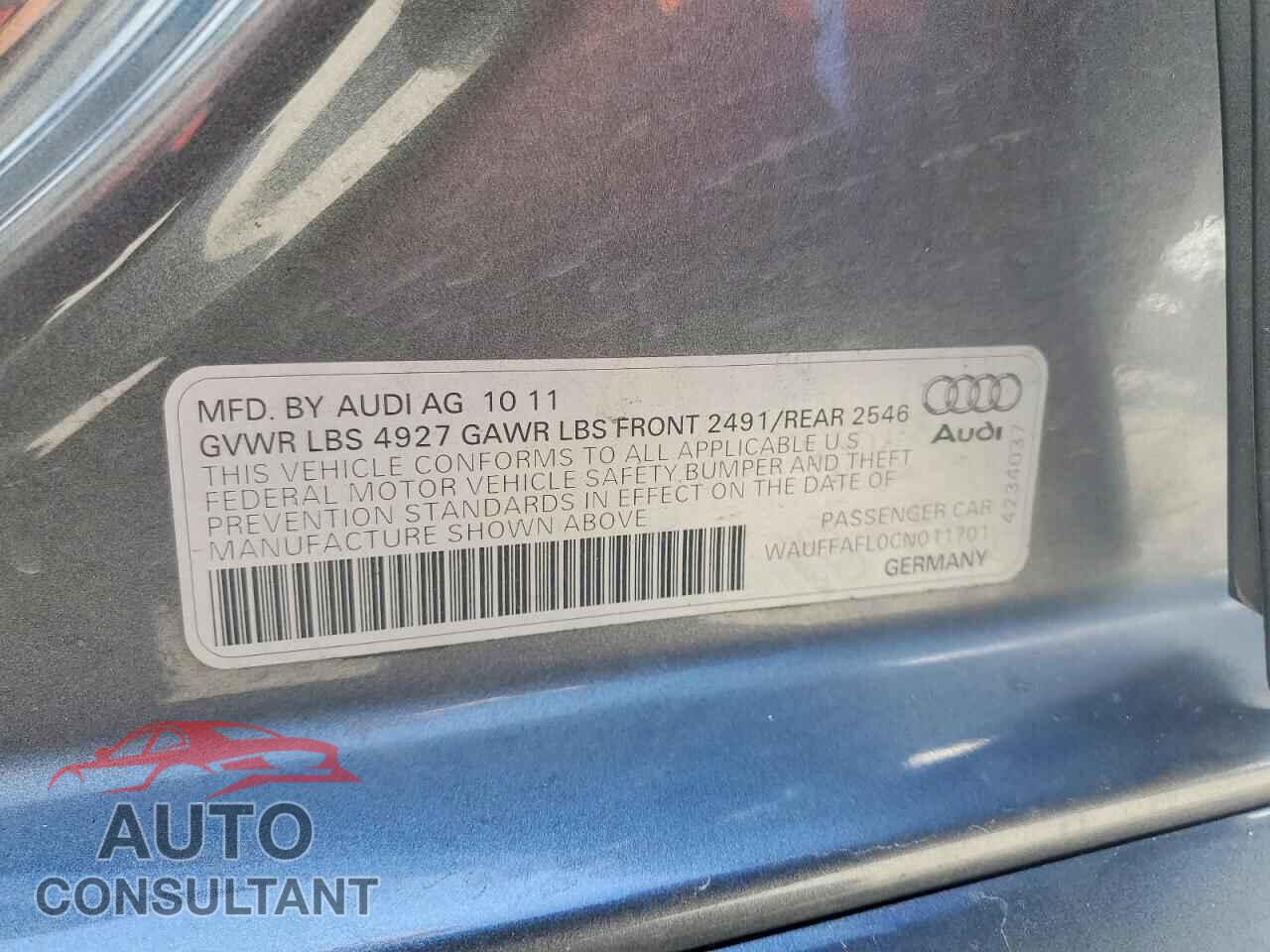 AUDI A4 2012 - WAUFFAFL0CN011701