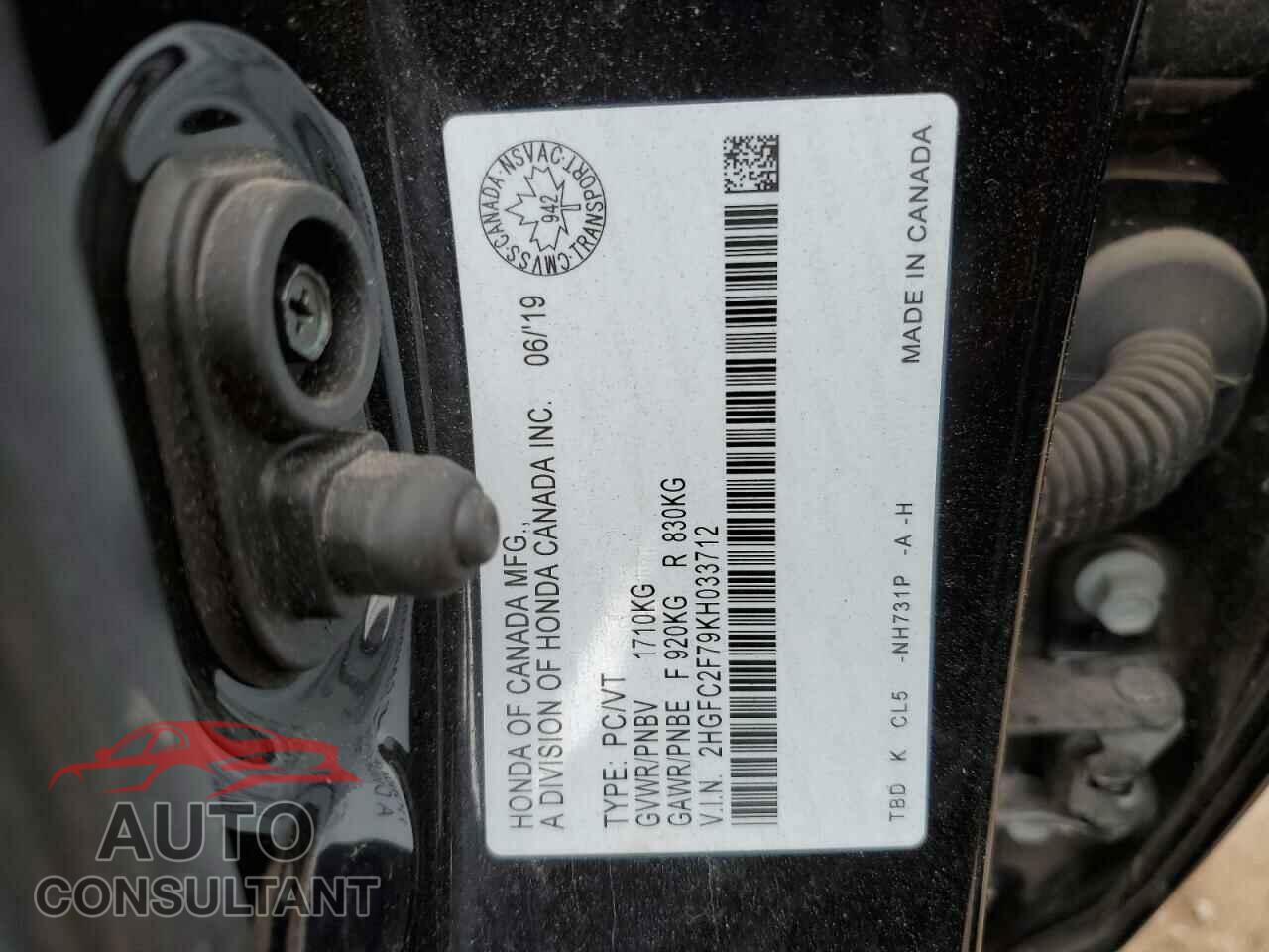 HONDA CIVIC 2019 - 2HGFC2F79KH033712