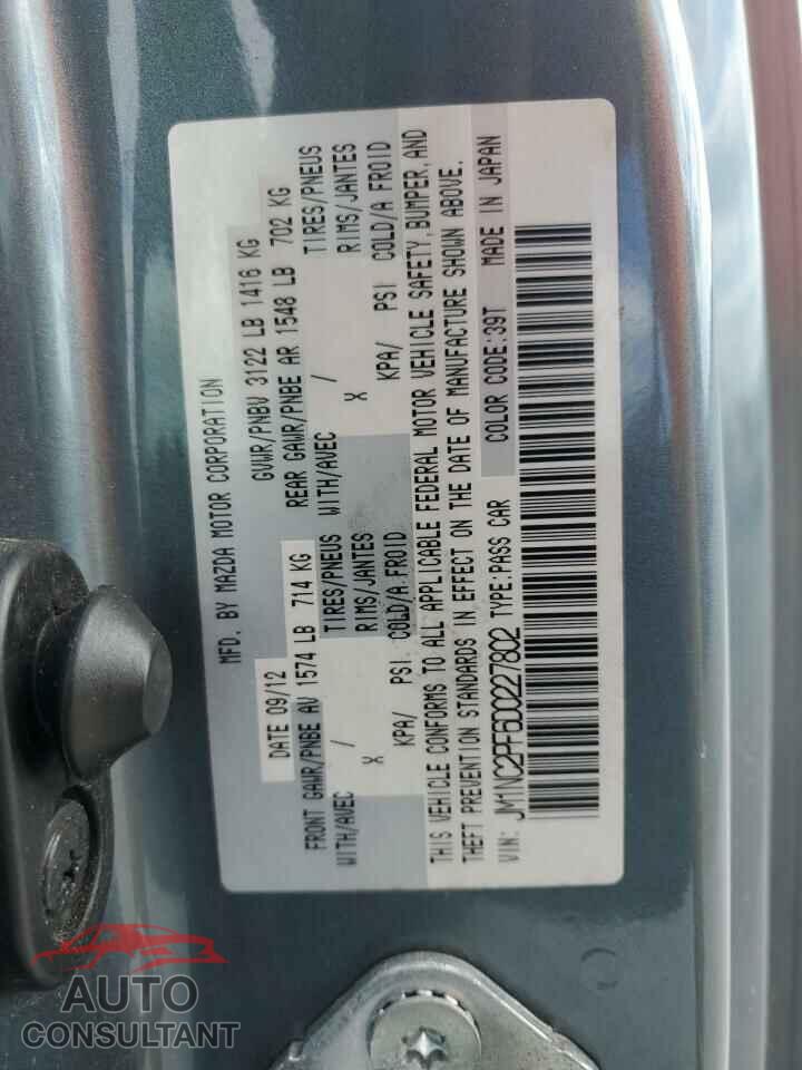 MAZDA MX5 2013 - JM1NC2PF6D0227802