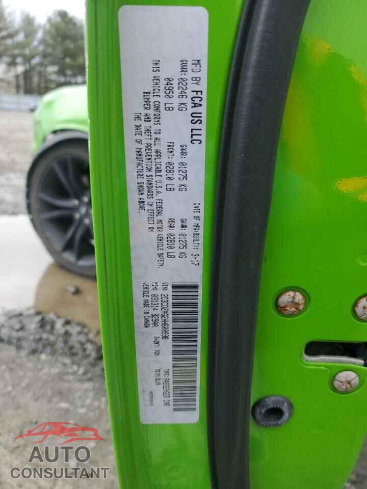 DODGE CHALLENGER 2017 - 2C3CDZAG2HH600998