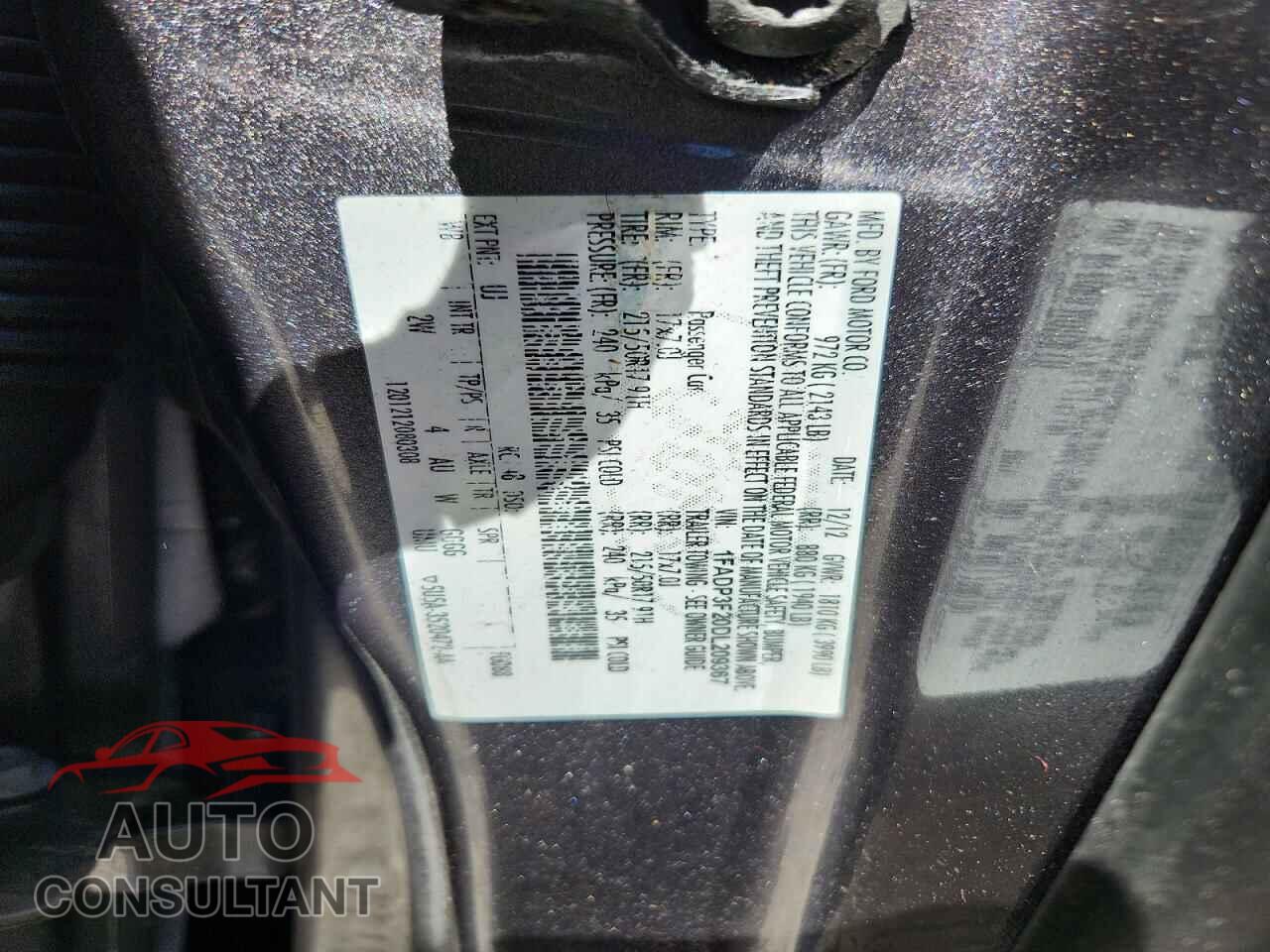 FORD FOCUS 2013 - 1FADP3F20DL209367