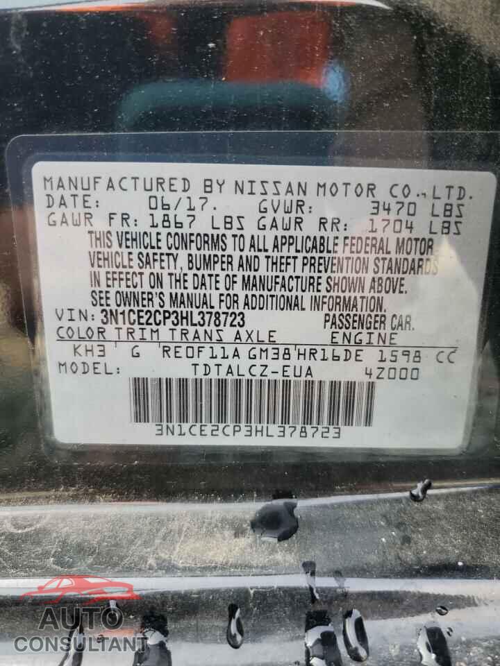 NISSAN VERSA 2017 - 3N1CE2CP3HL378723