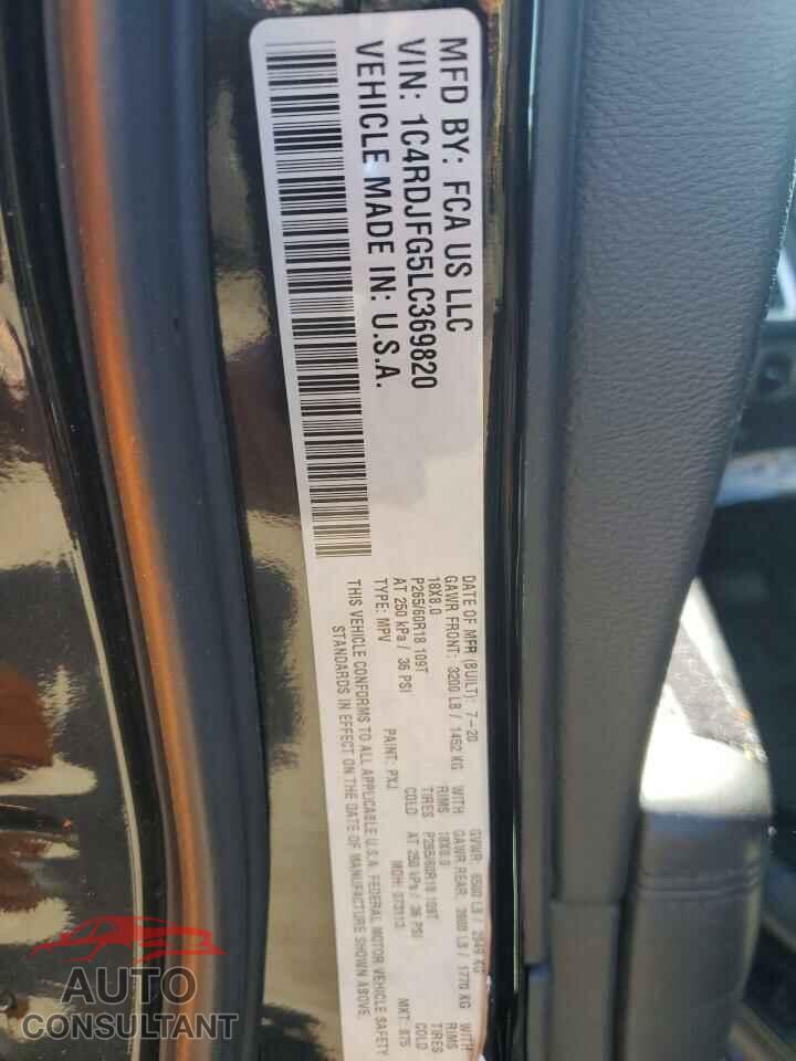 DODGE DURANGO 2020 - 1C4RDJFG5LC369820