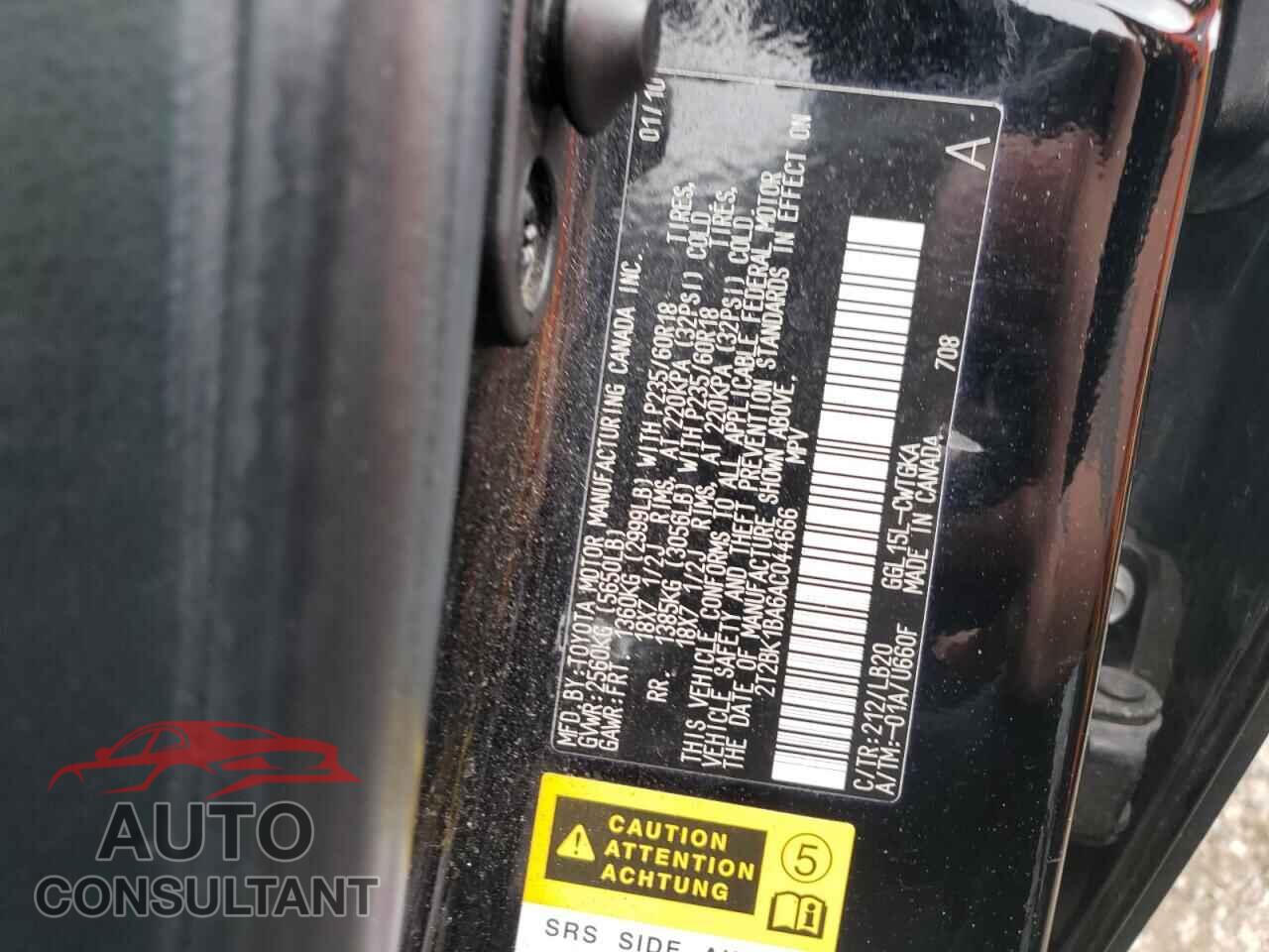 LEXUS RX350 2010 - 2T2BK1BA6AC044666