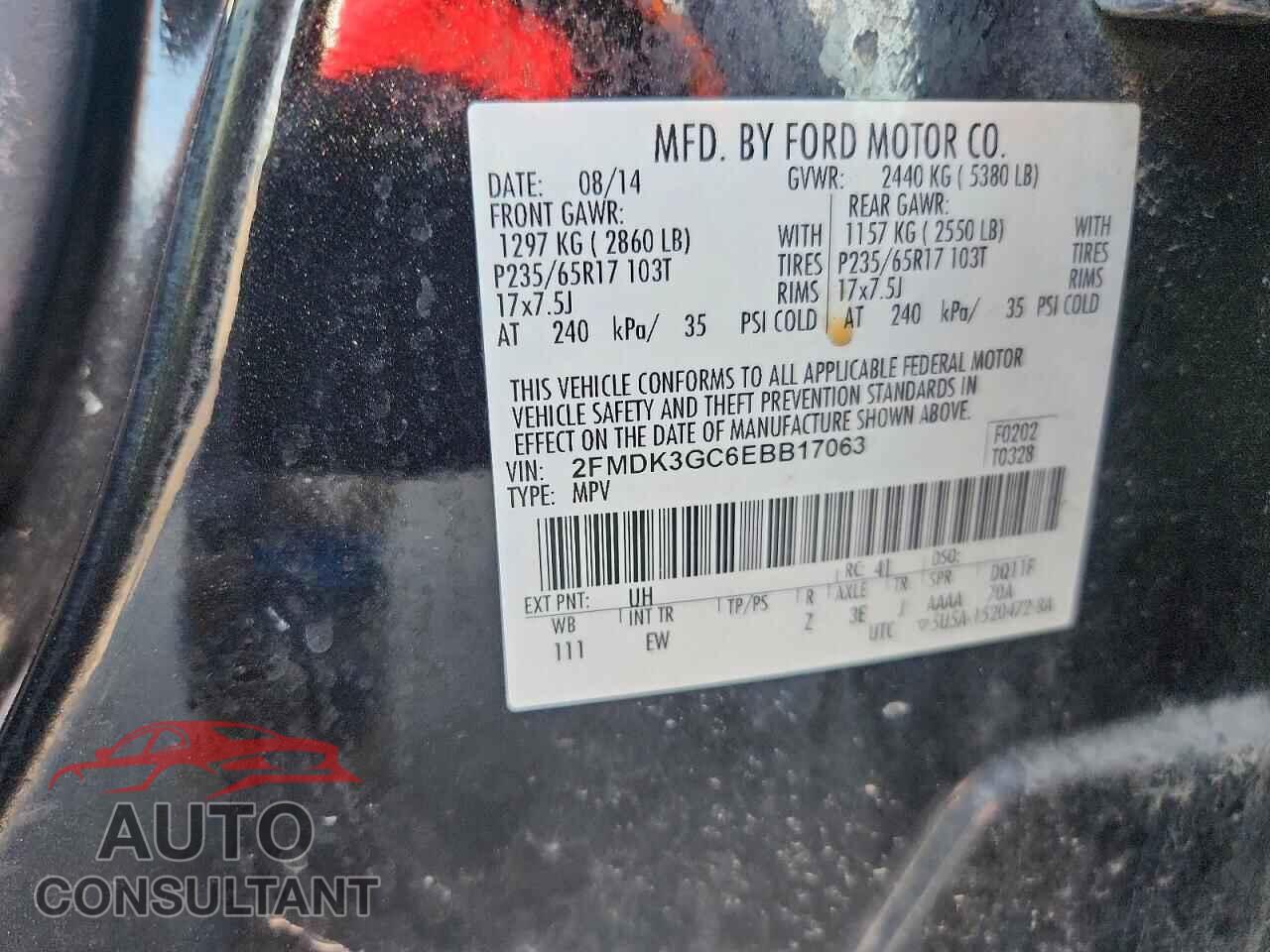 FORD EDGE 2014 - 2FMDK3GC6EBB17063