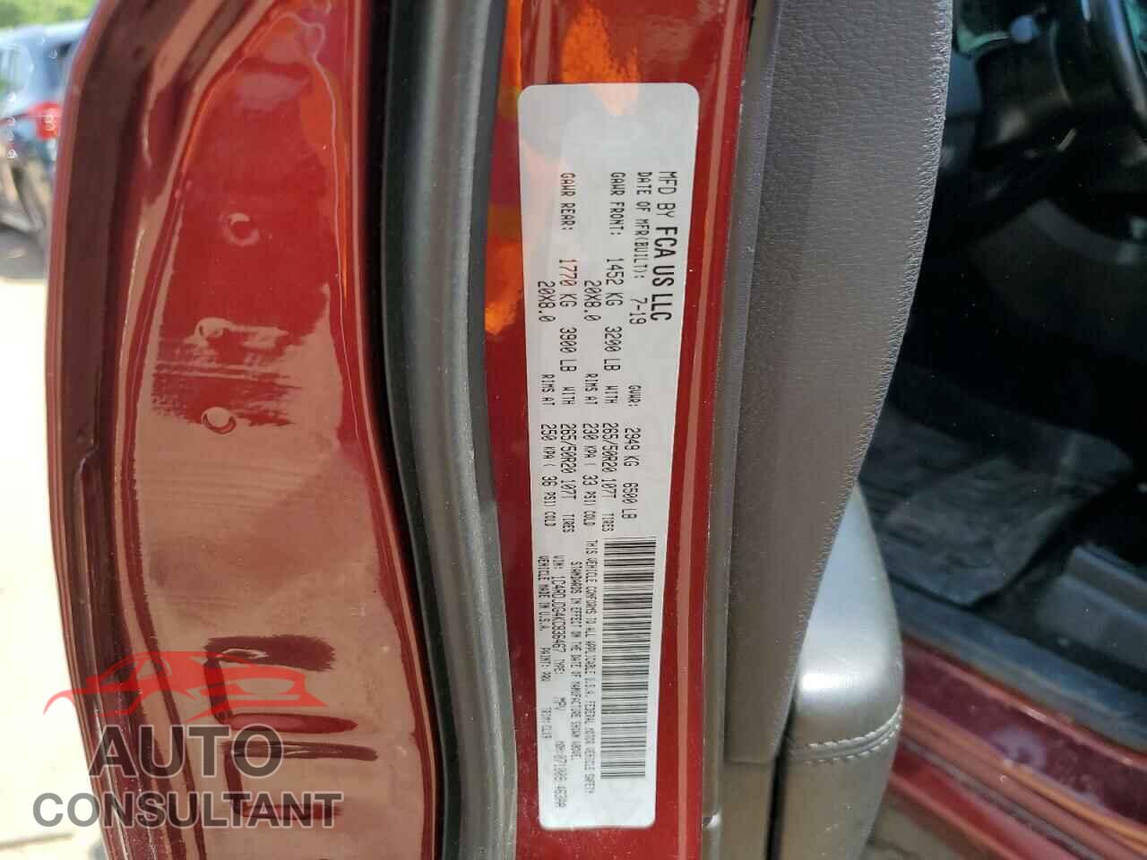 DODGE DURANGO 2019 - 1C4RDJDG4KC836467