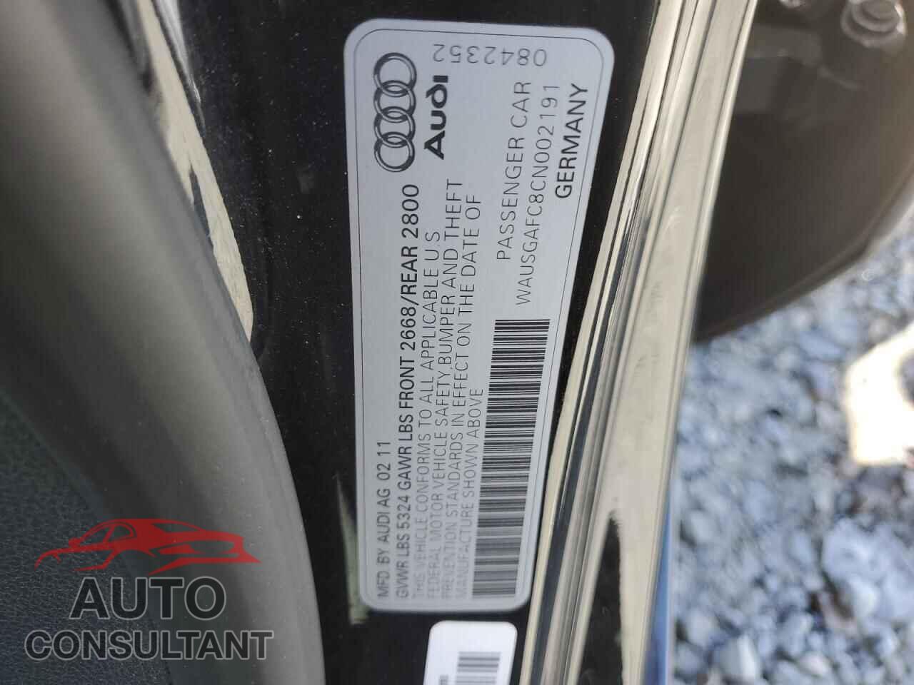 AUDI A7 2012 - WAUSGAFC8CN002191