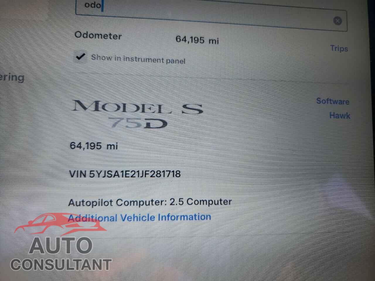 TESLA MODEL S 2018 - 5YJSA1E21JF281718