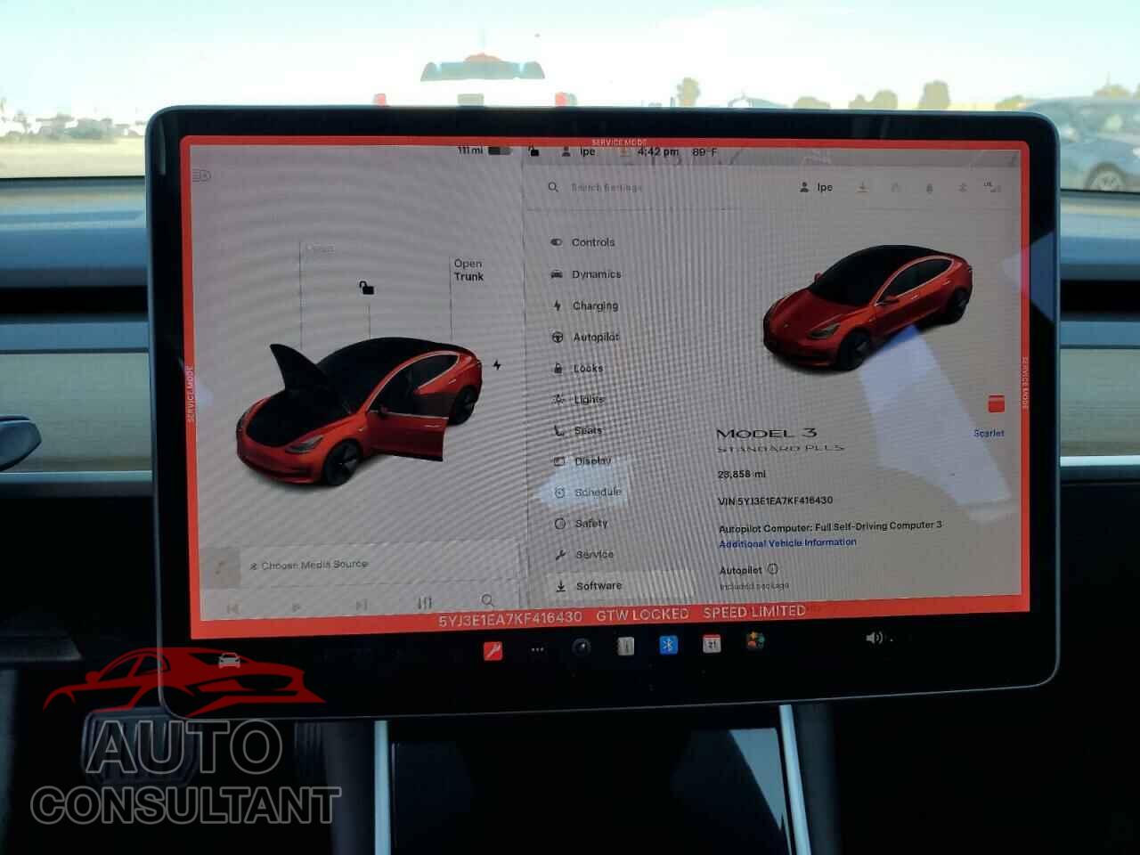 TESLA MODEL 3 2019 - 5YJ3E1EA7KF416430