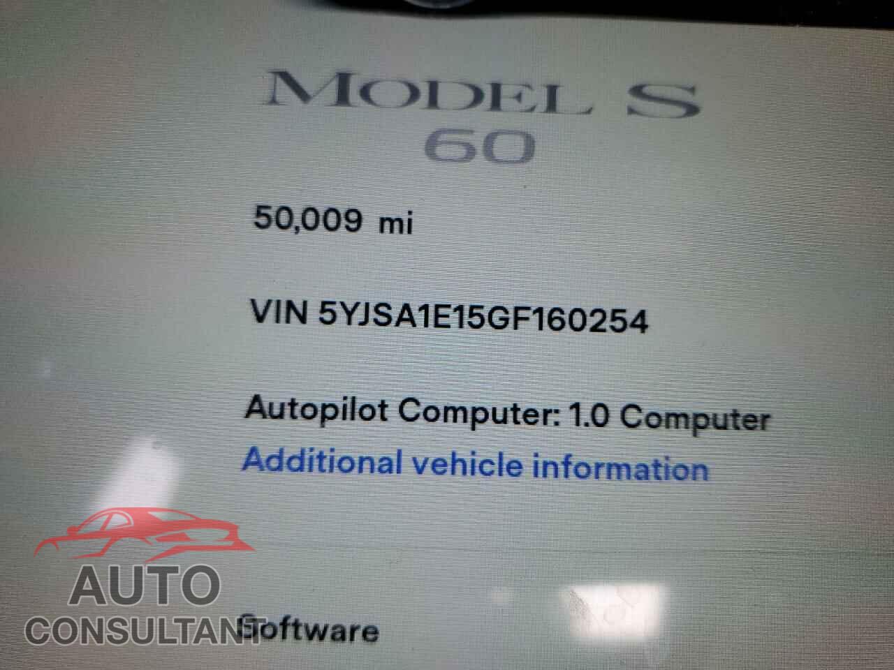 TESLA MODEL S 2016 - 5YJSA1E15GF160254