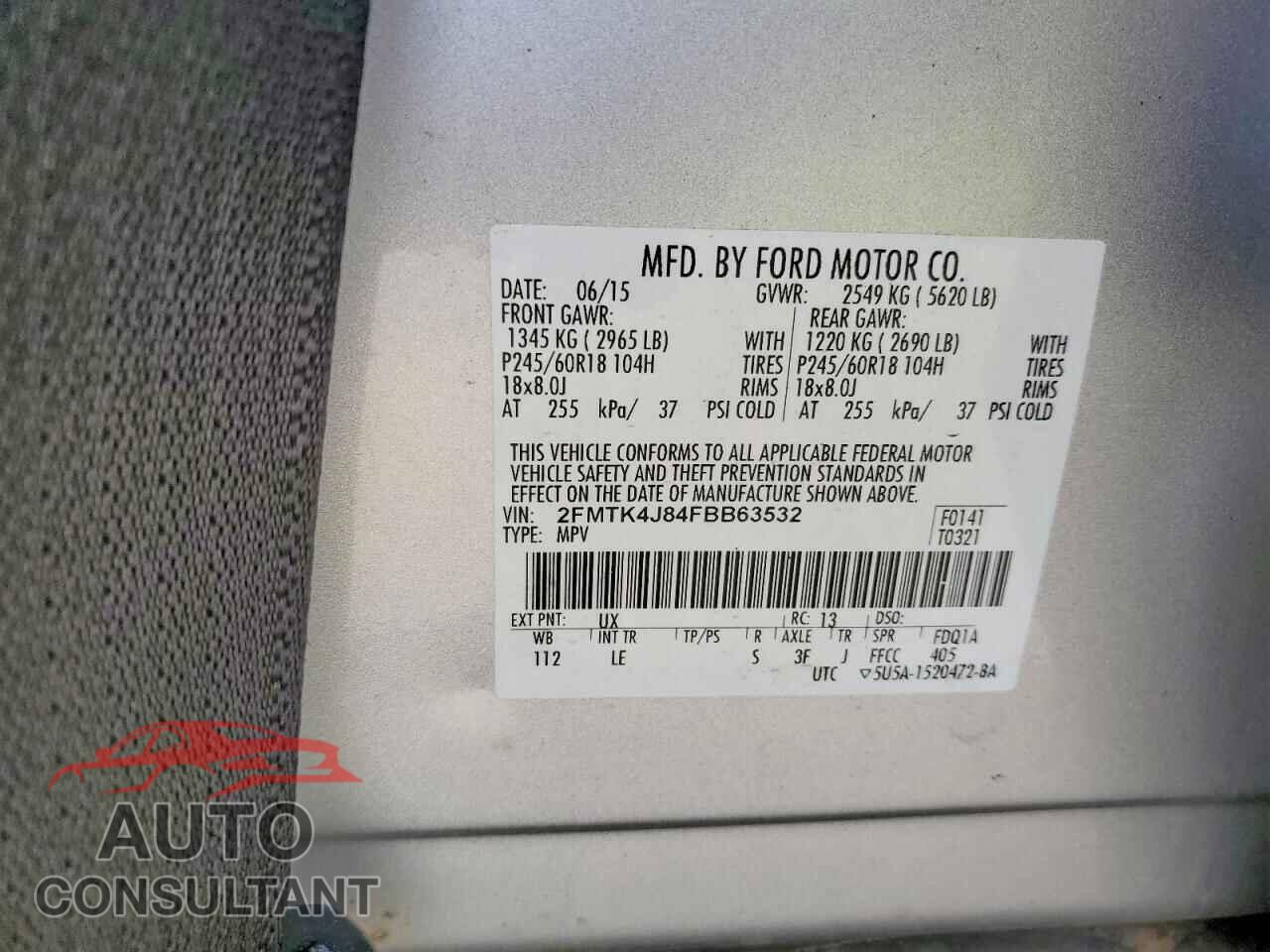 FORD EDGE 2015 - 2FMTK4J84FBB63532