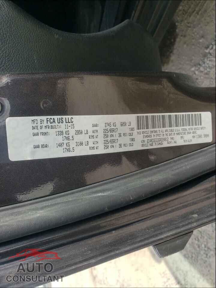 DODGE GRAND CARA 2016 - 2C4RDGEG3GR224812