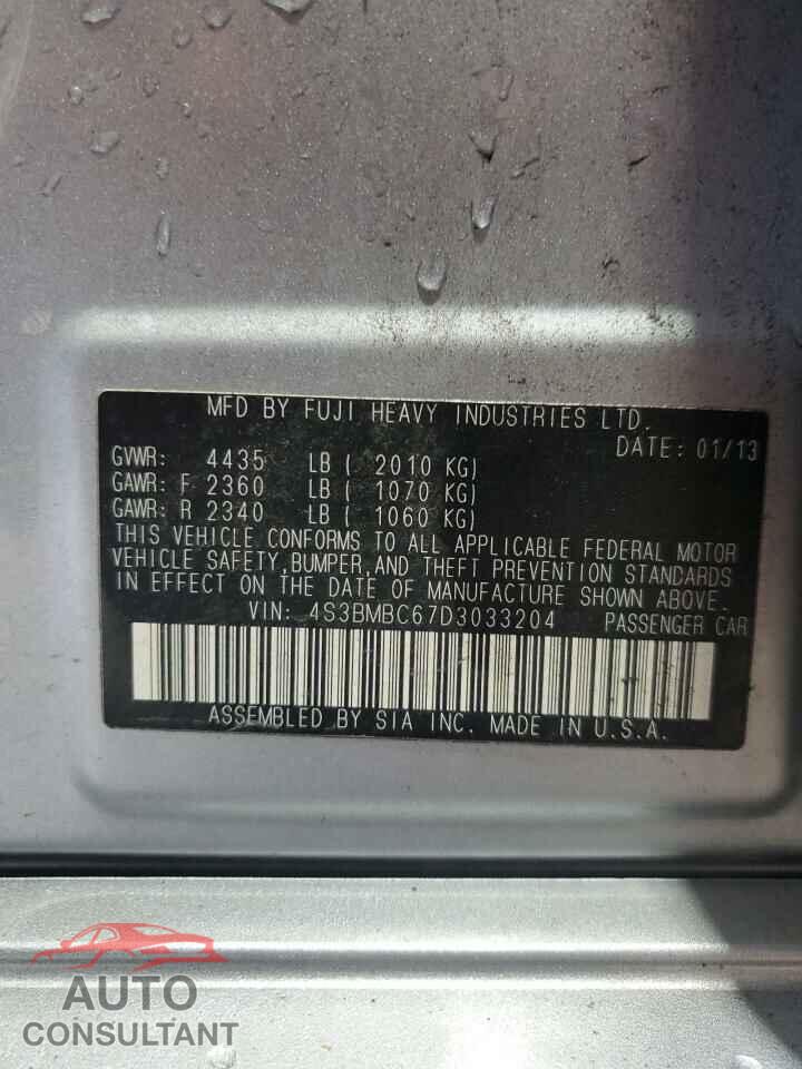 SUBARU LEGACY 2013 - 4S3BMBC67D3033204