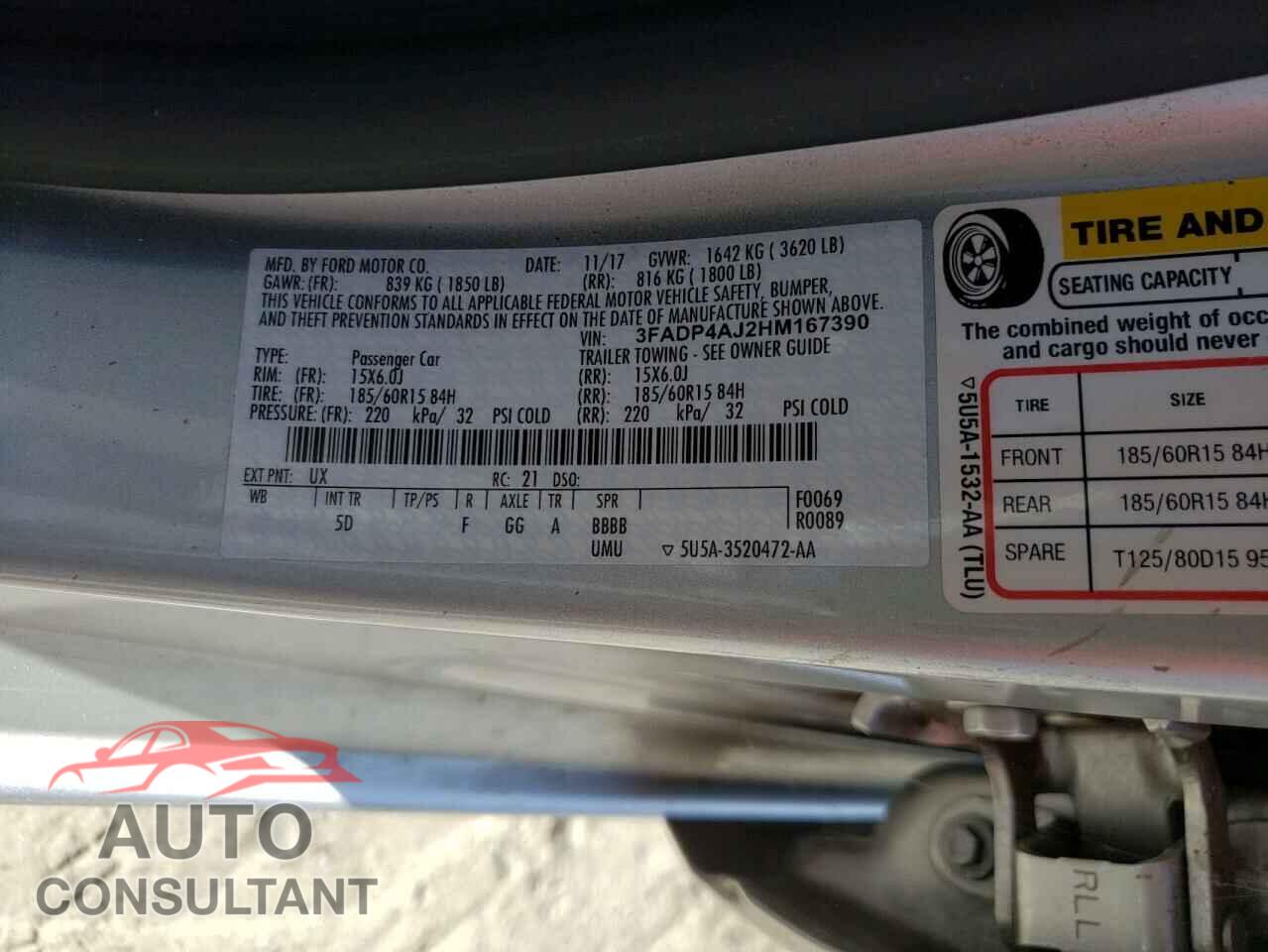 FORD FIESTA 2017 - 3FADP4AJ2HM167390