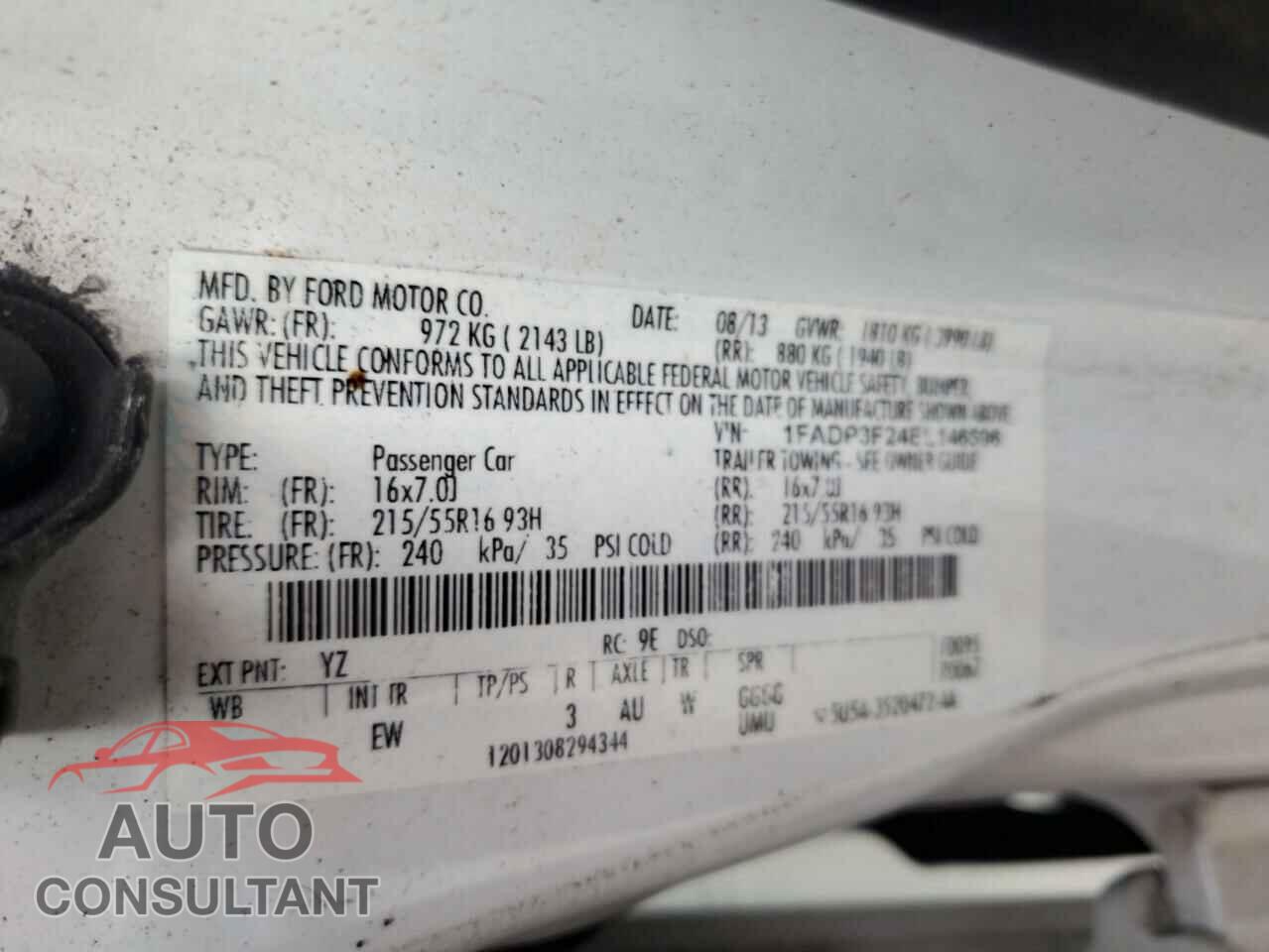 FORD FOCUS 2014 - 1FADP3F24EL146596