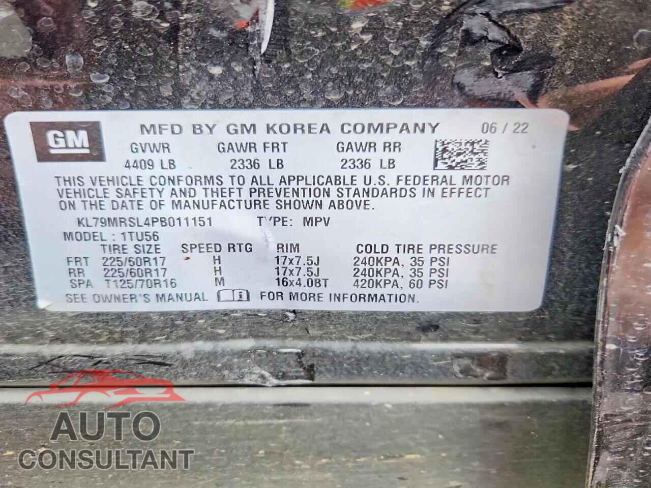 CHEVROLET TRAILBLAZE 2023 - KL79MRSL4PB011151