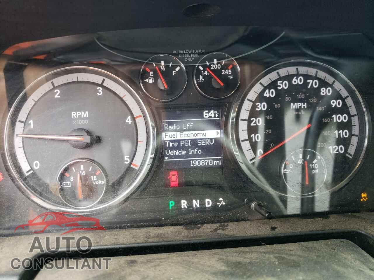 DODGE RAM 2500 2012 - 3C6UD5CL7CG264381