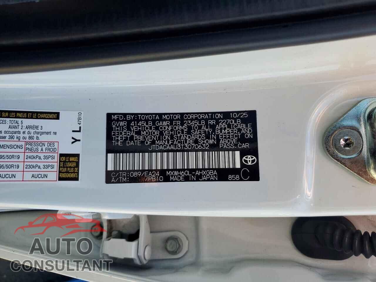TOYOTA PRIUS 2026 - JTDACAAU3T3070632