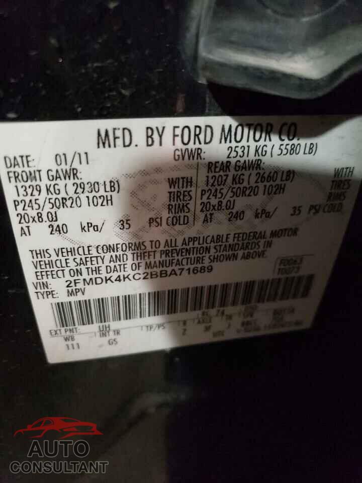 FORD EDGE 2011 - 2FMDK4KC2BBA71689