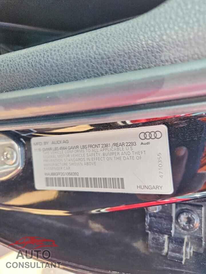 AUDI A3 2016 - WAUB8GFF2G1058392