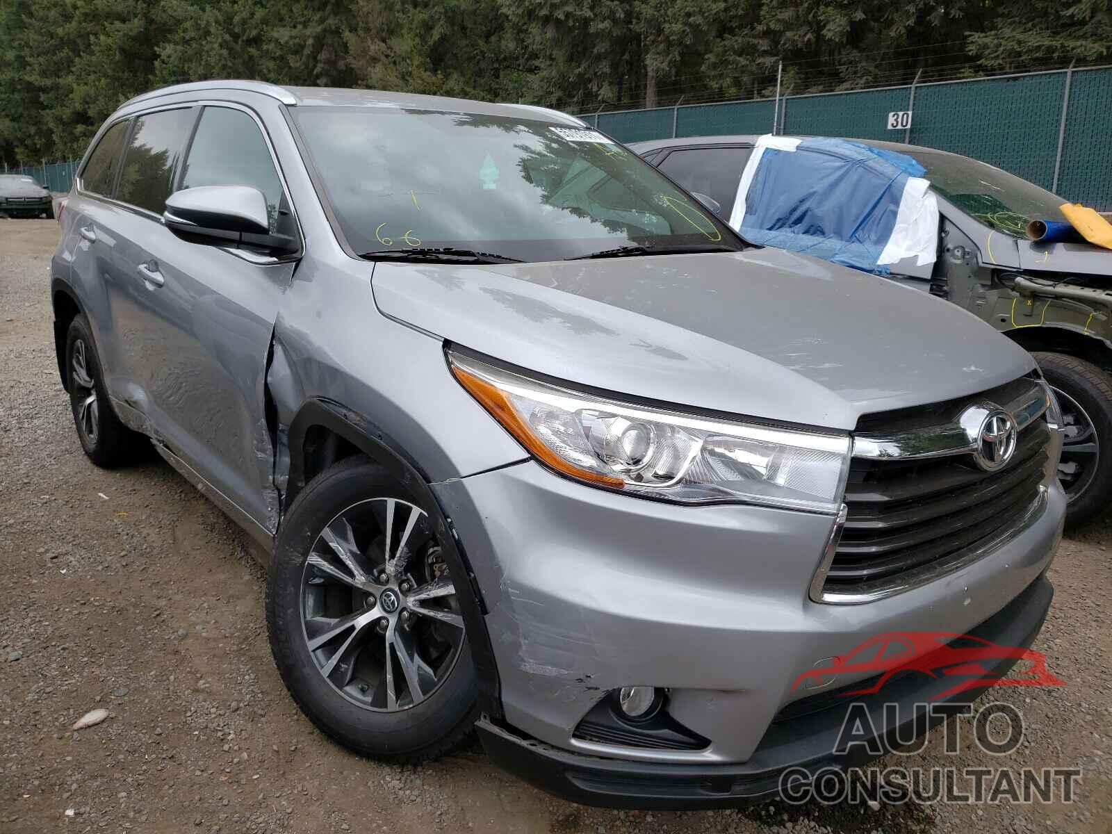 TOYOTA HIGHLANDER 2016 - 5TDJKRFH9GS269511