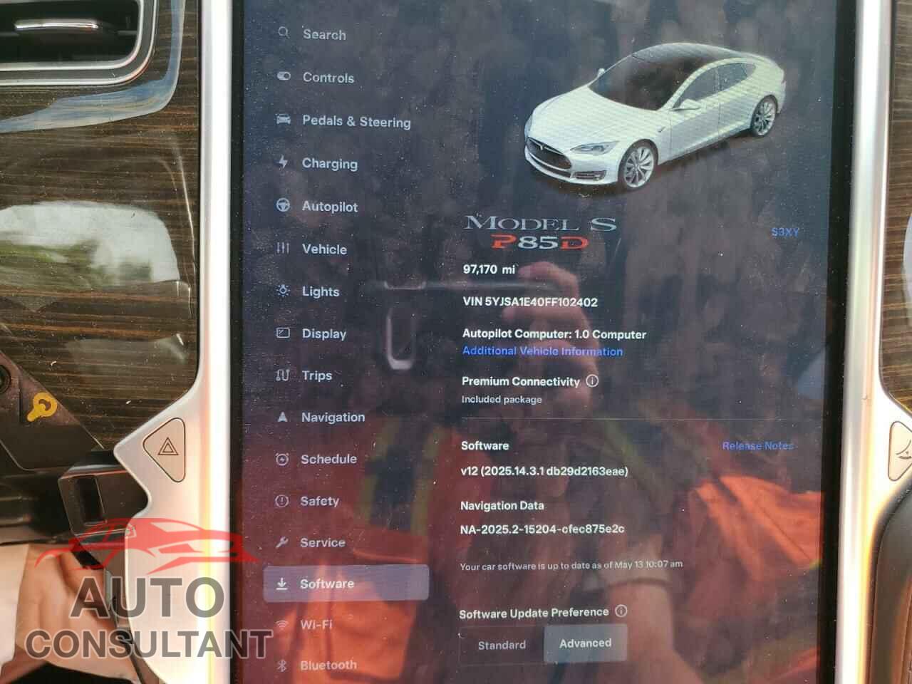 TESLA MODEL S 2015 - 5YJSA1E40FF102402