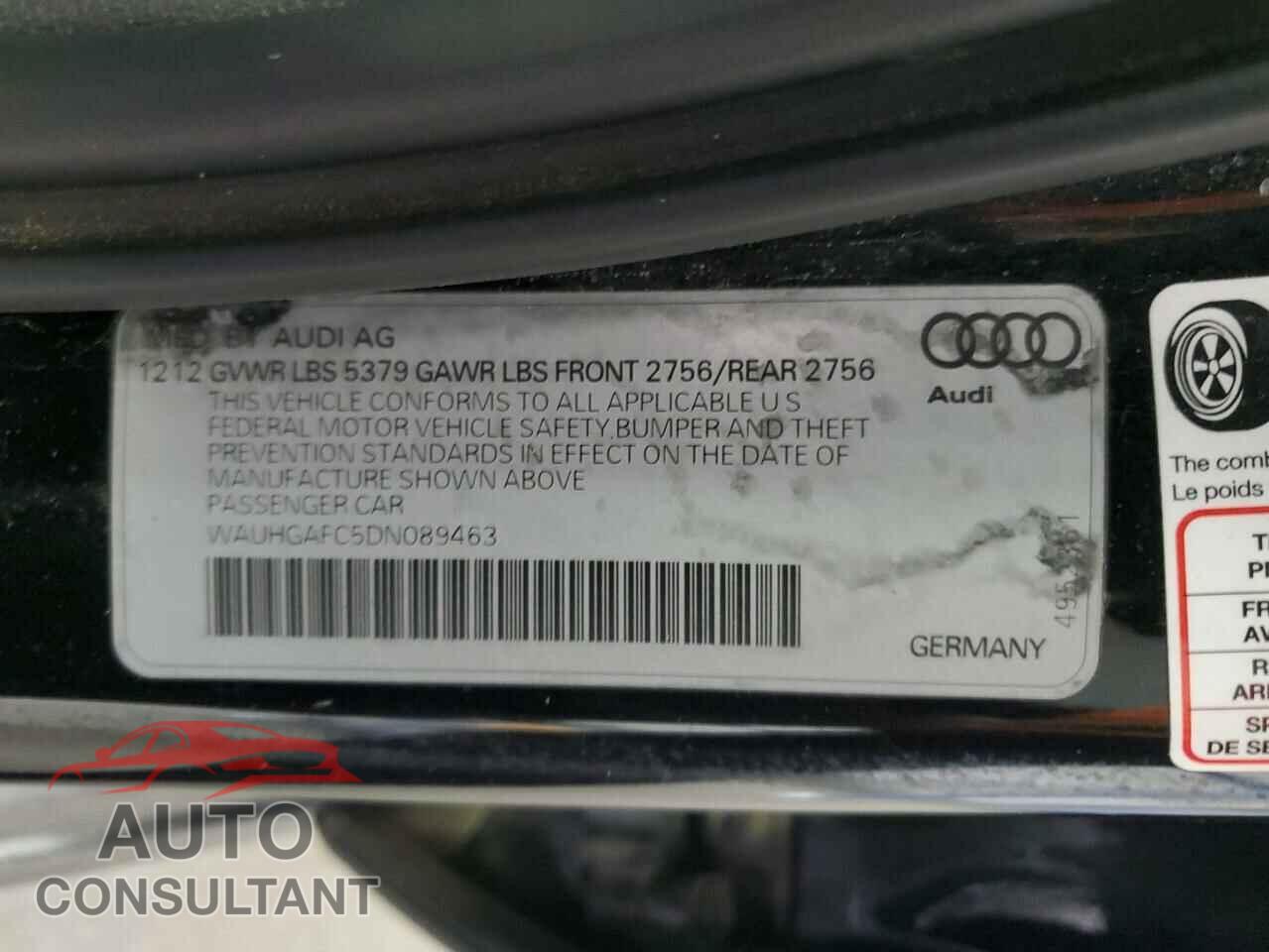 AUDI A6 2013 - WAUHGAFC5DN089463