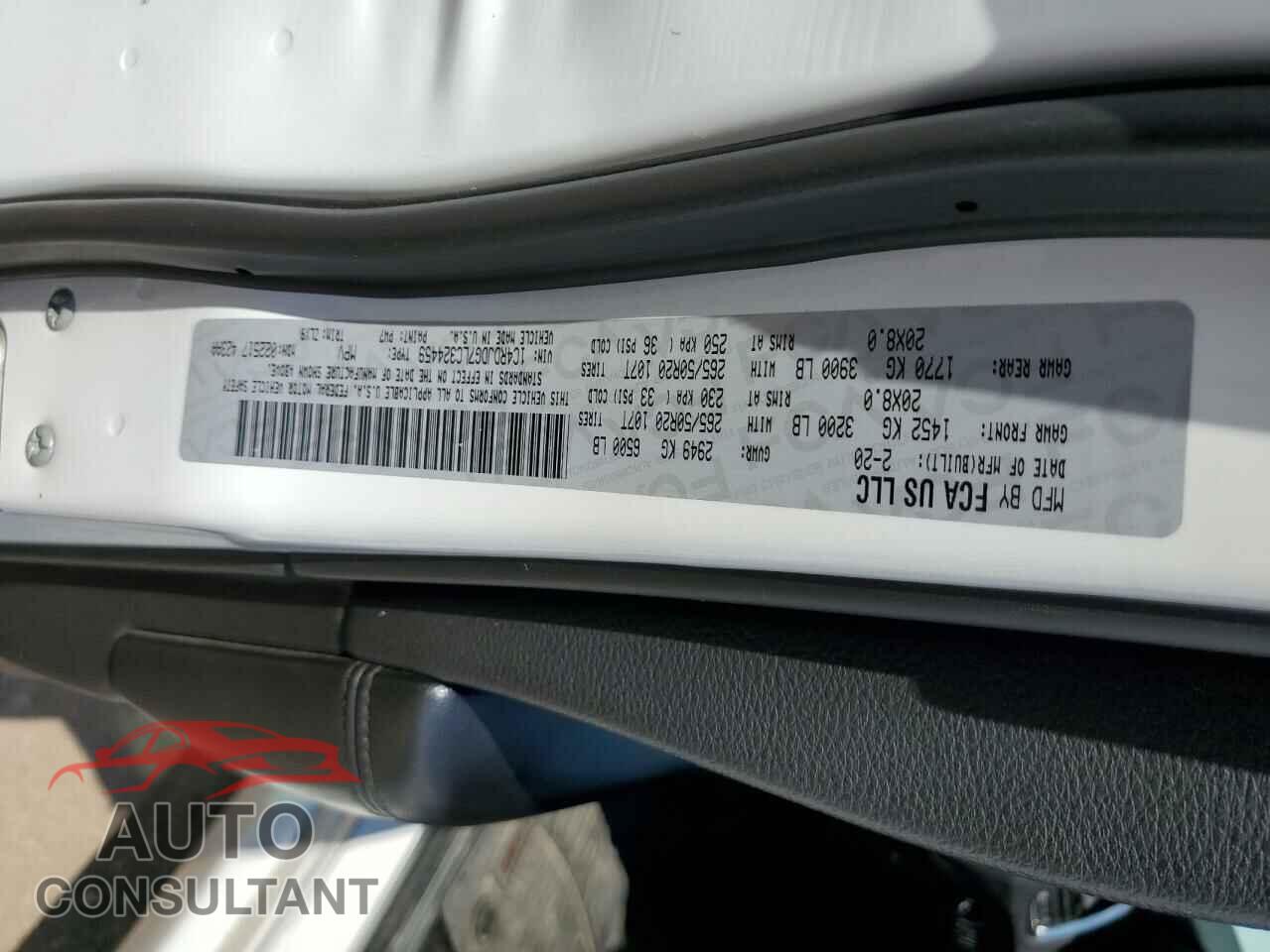 DODGE DURANGO 2020 - 1C4RDJDG7LC324459