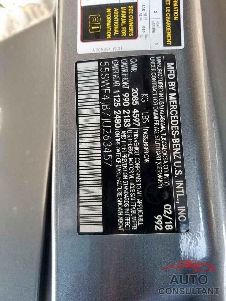 MERCEDES-BENZ C-CLASS 2018 - 55SWF4JB7JU263457