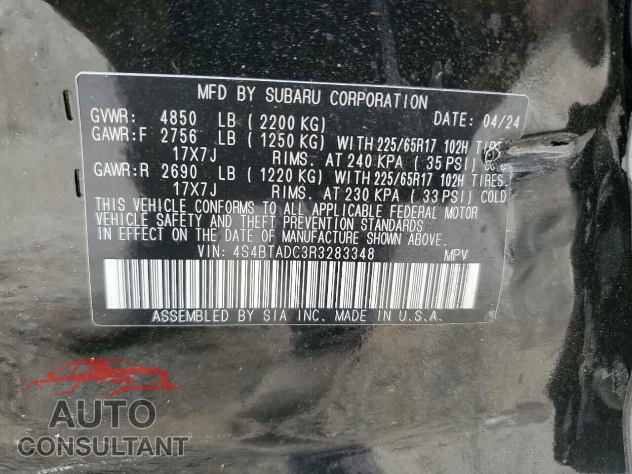 SUBARU OUTBACK 2024 - 4S4BTADC3R3283348