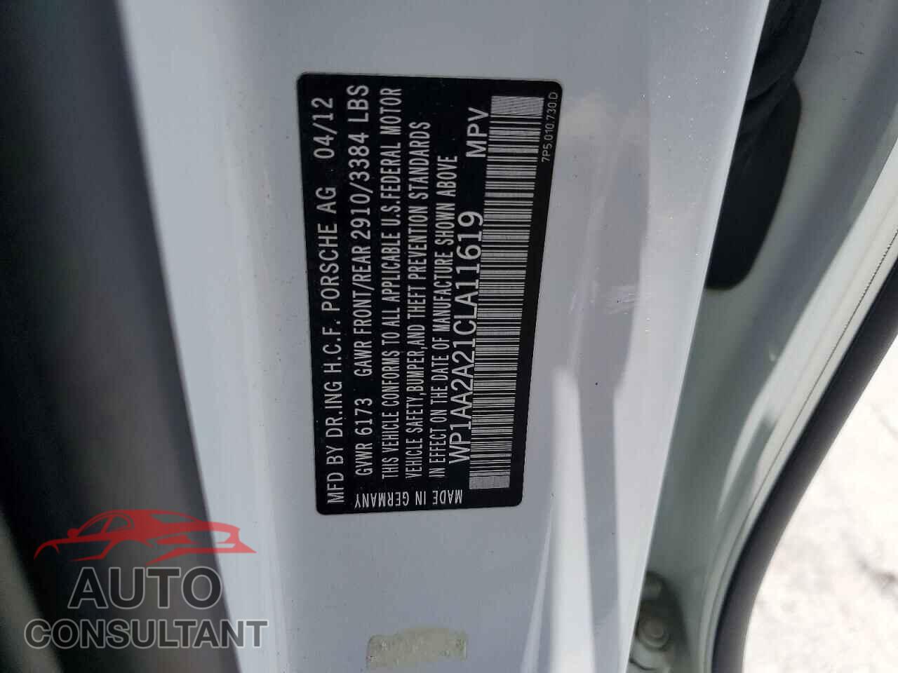 PORSCHE CAYENNE 2012 - WP1AA2A21CLA11619