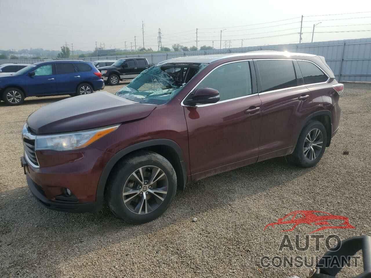 TOYOTA HIGHLANDER 2016 - 5TDJKRFH0GS319583