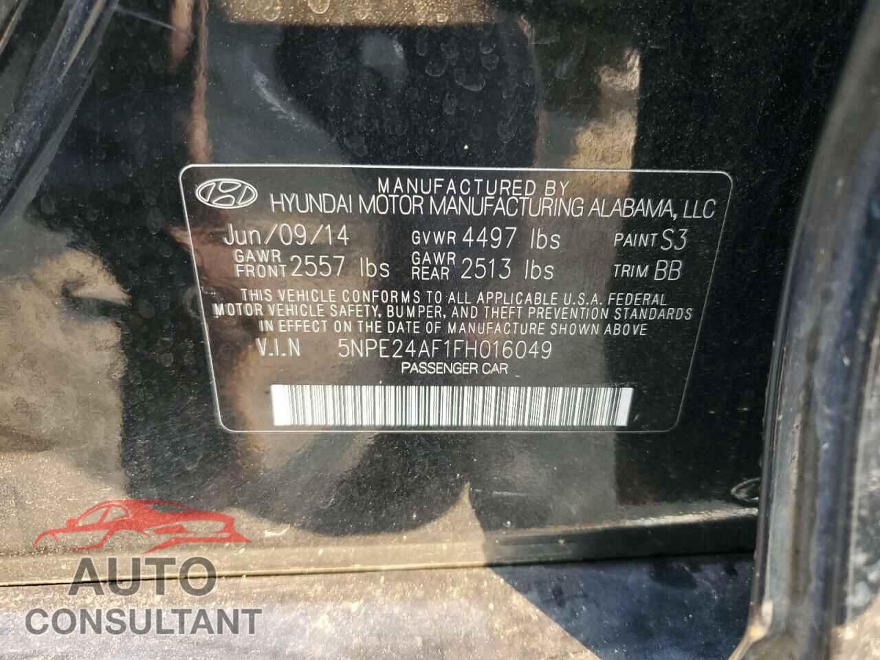 HYUNDAI SONATA 2015 - 5NPE24AF1FH016049