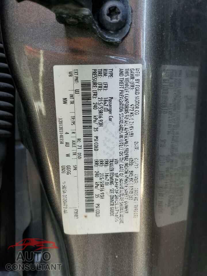 FORD FOCUS 2012 - 1FAHP3F26CL371455