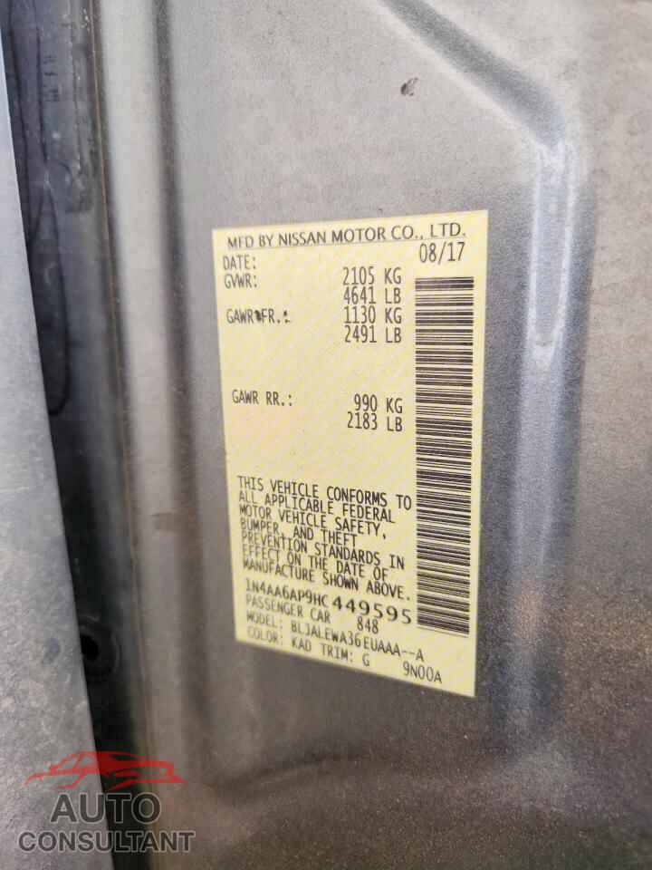 NISSAN MAXIMA 2017 - 1N4AA6AP9HC449595