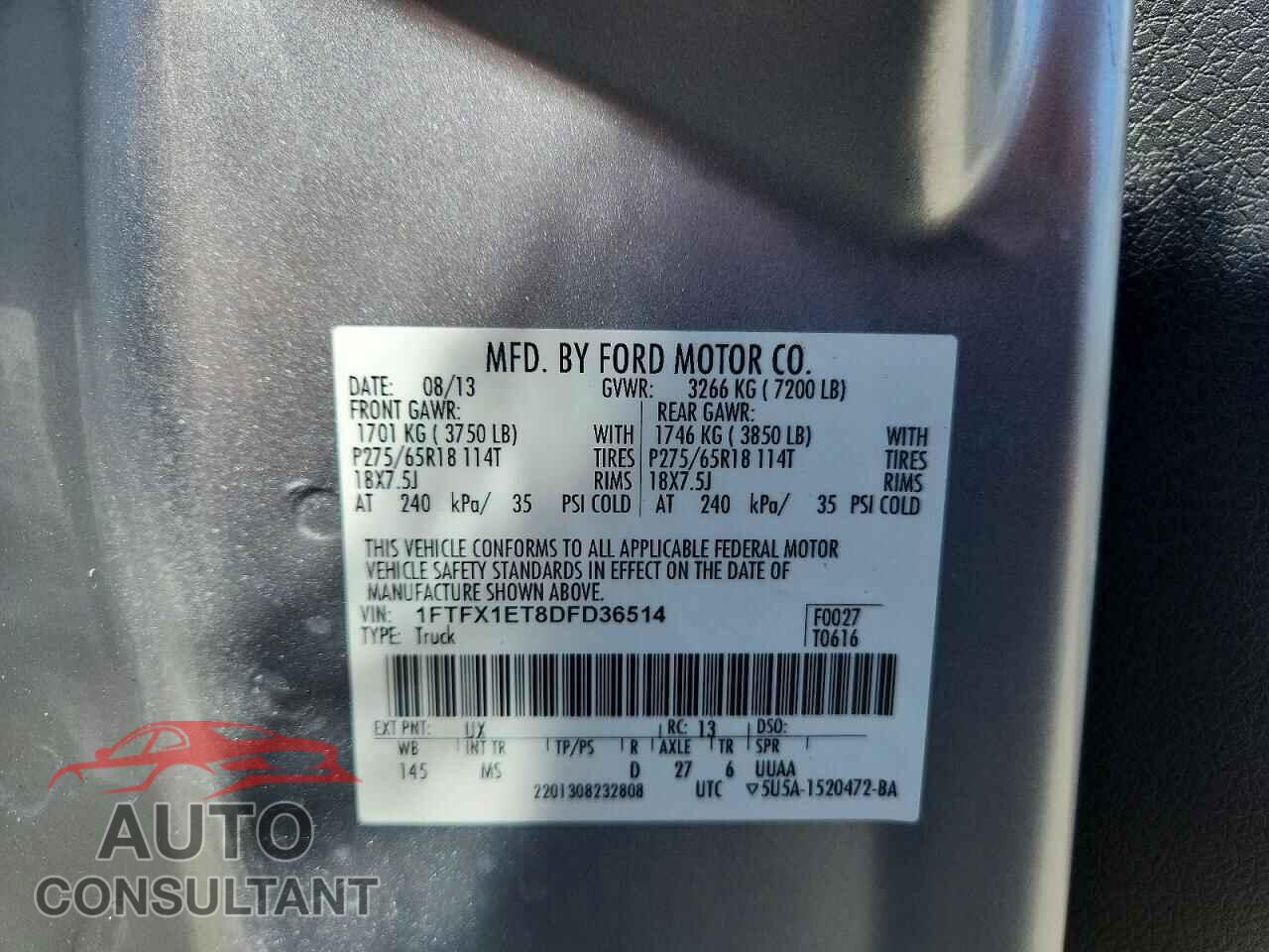 FORD F150 2013 - 1FTFX1ET8DFD36514