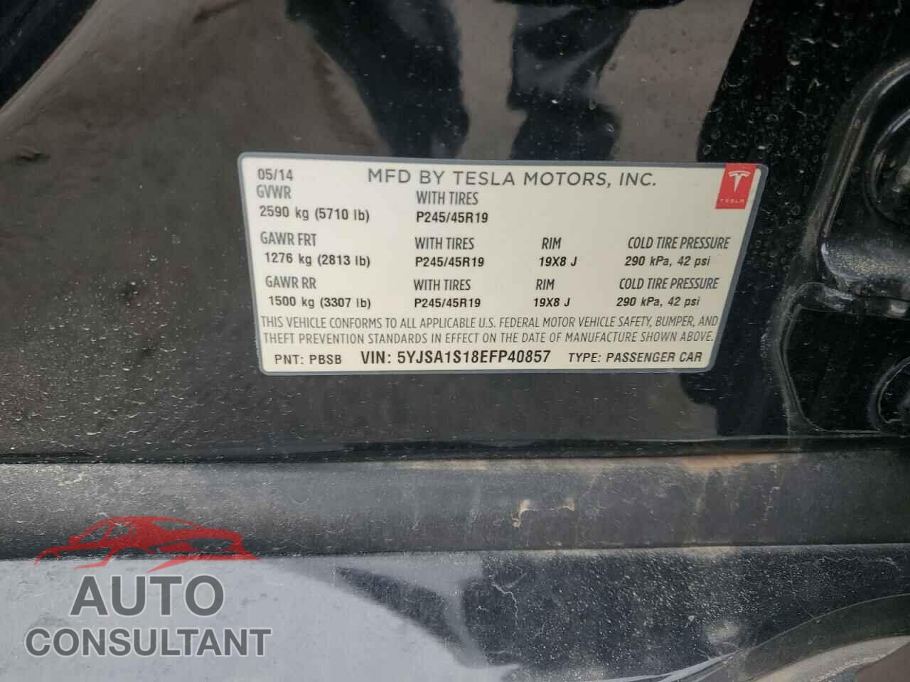 TESLA MODEL S 2014 - 5YJSA1S18EFP40857
