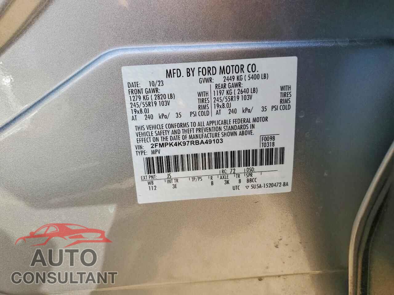 FORD EDGE 2024 - 2FMPK4K97RBA49103