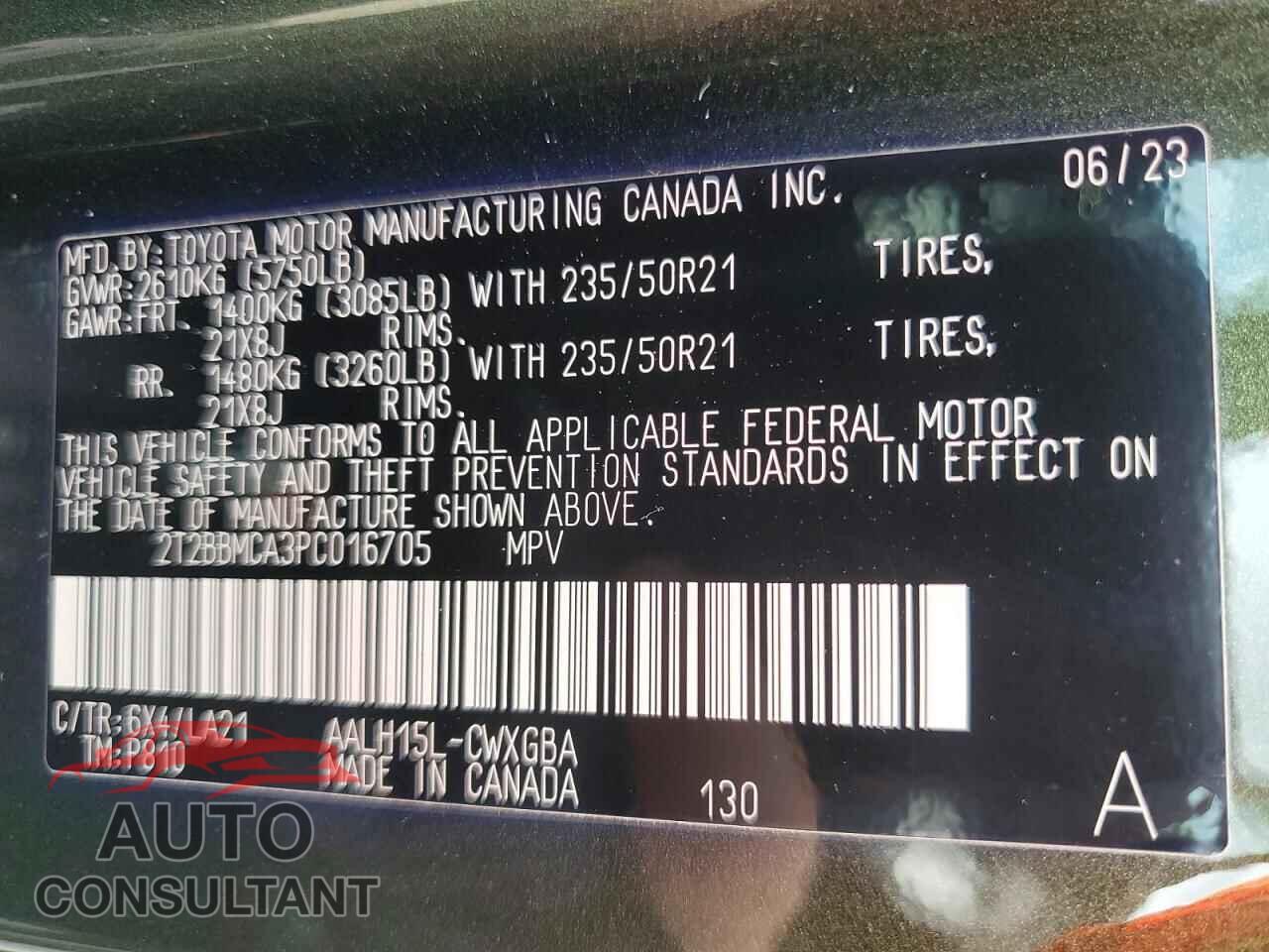 LEXUS RX350H 2023 - 2T2BBMCA3PC016705