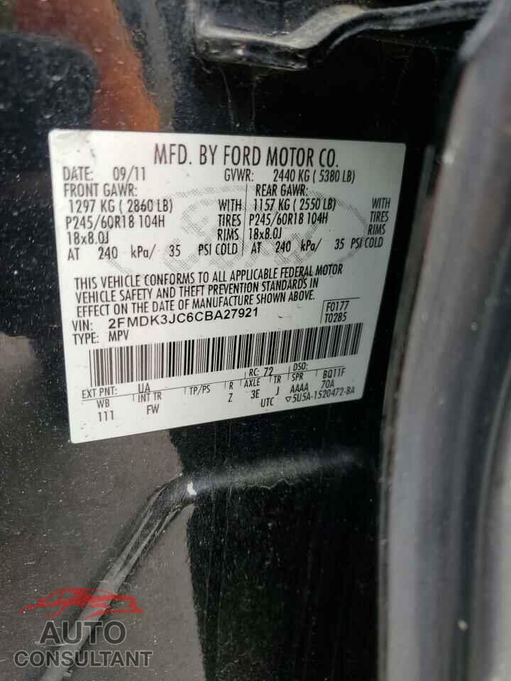 FORD EDGE 2012 - 2FMDK3JC6CBA27921