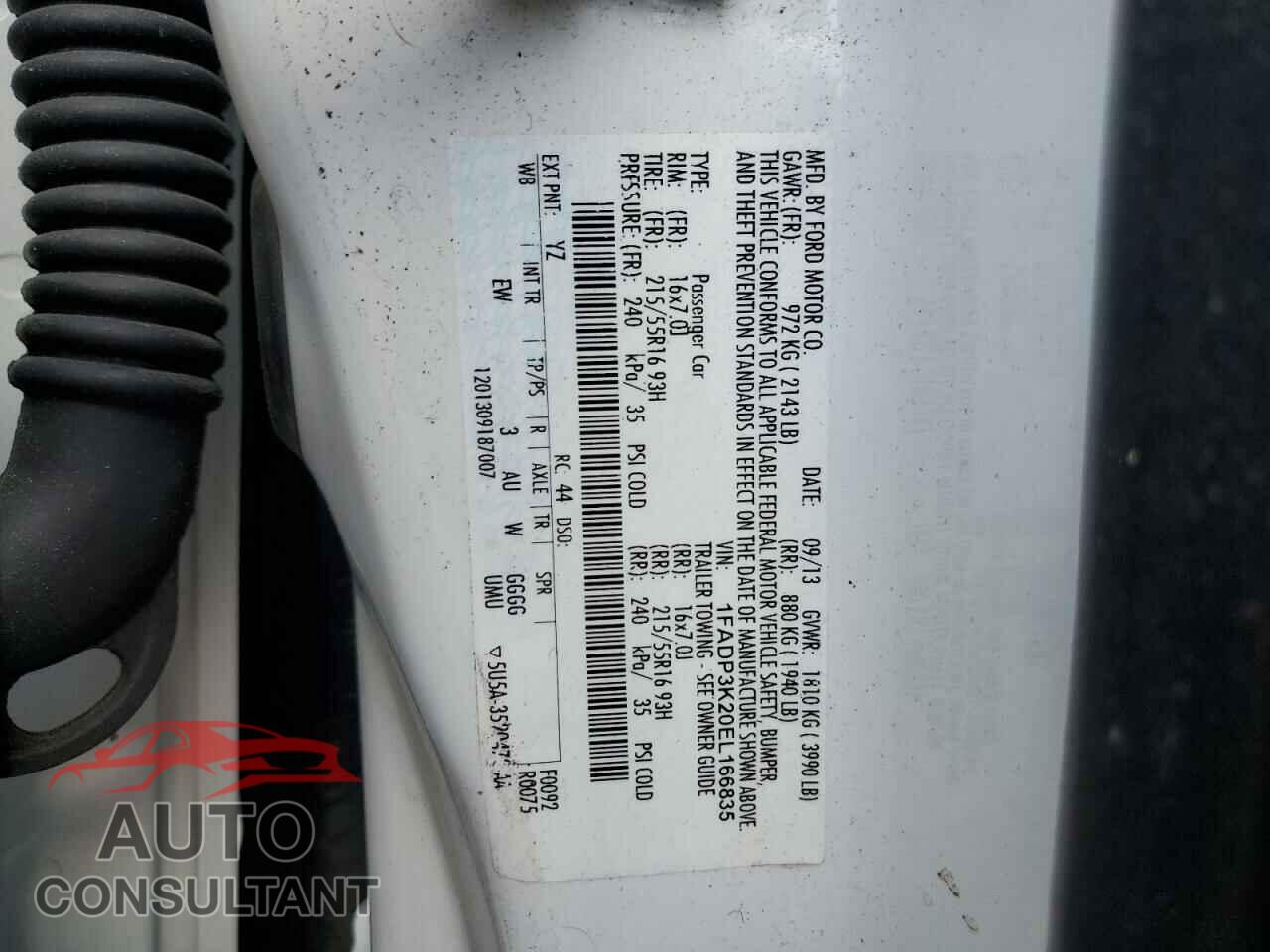 FORD FOCUS 2014 - 1FADP3K20EL166835