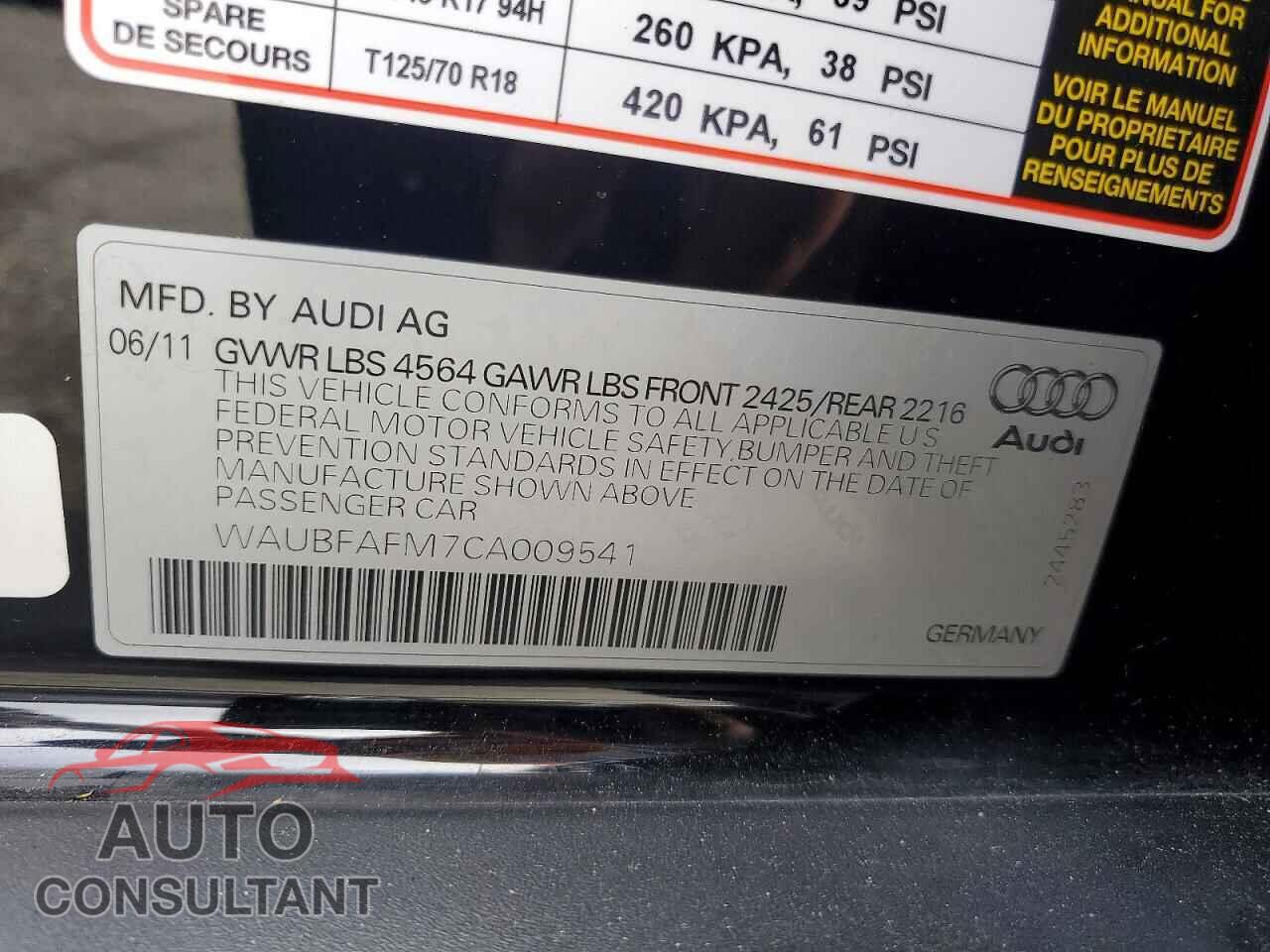 AUDI A3 2012 - WAUBFAFM7CA009541