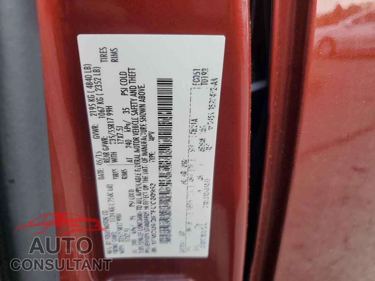 FORD ESCAPE 2015 - 1FMCU9G97FUC60953