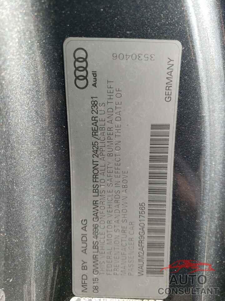 AUDI A5 2016 - WAUM2AFR9GA017565