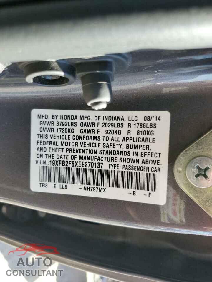 HONDA CIVIC 2014 - 19XFB2F8XEE270137