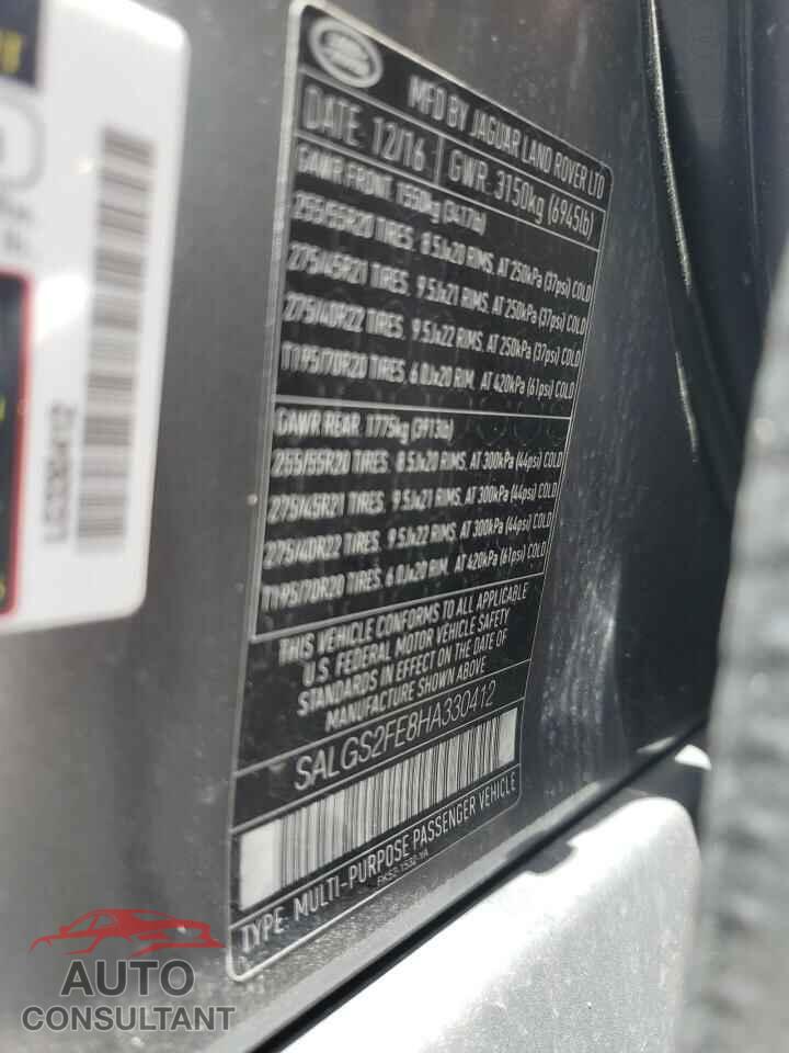 LAND ROVER RANGEROVER 2017 - SALGS2FE8HA330412